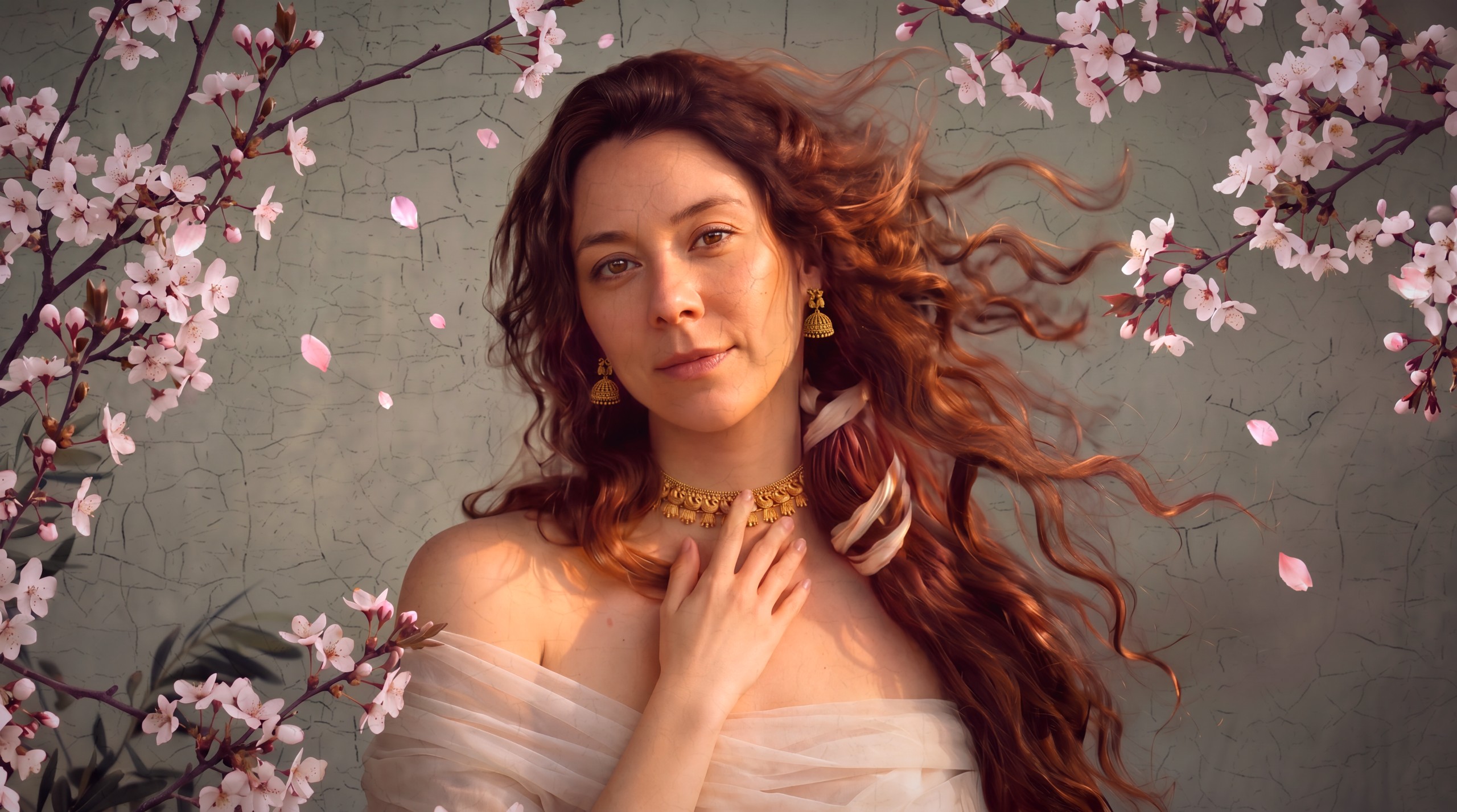 La Musa in Fiore — tempera