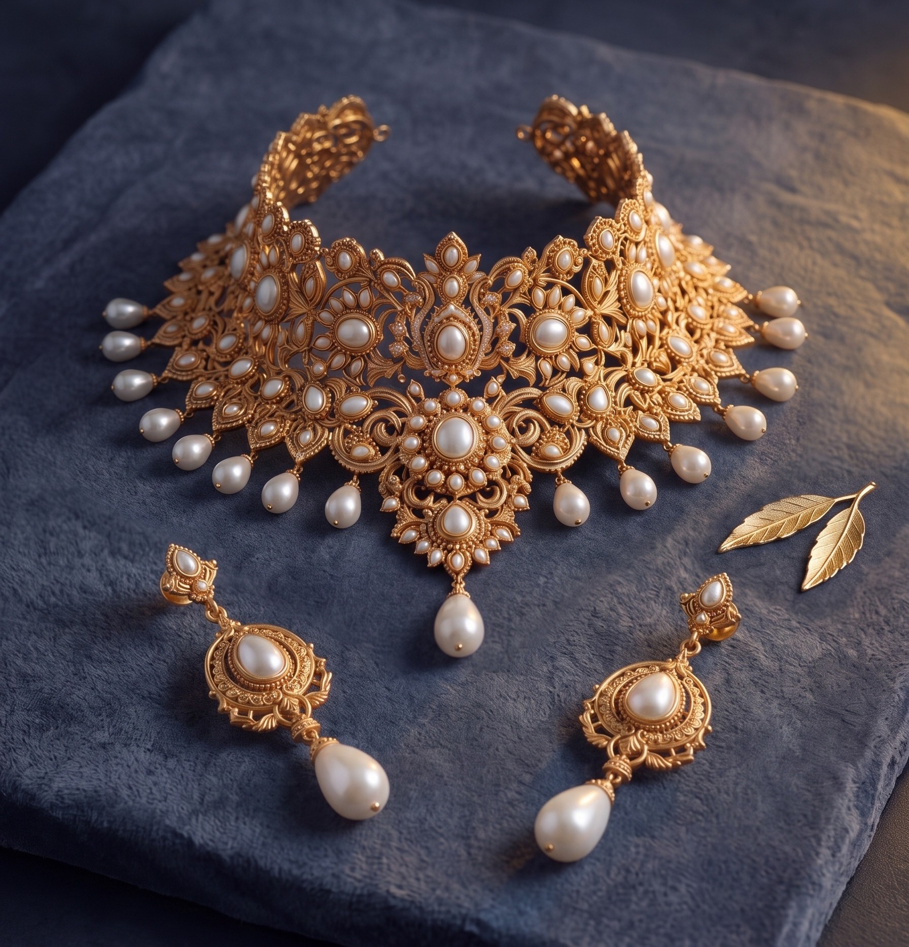 Le Lacrime, the baroque pearl set — choker and drop earrings